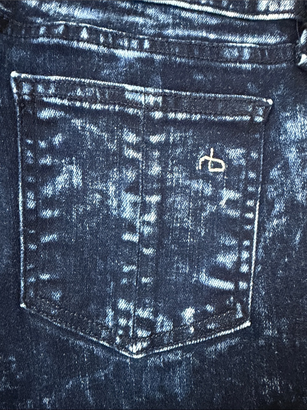 New Rag and Bone Acid Wash Skinny Jeans - Size 26 - Grunge Edgy Premium Denim - Picture 11 of 15